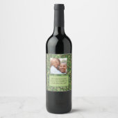 Victoriaans Groene Ivy Growing Trellis Foto Wijn Etiket (Voorkant)