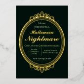 Victoriaans  Groene Nightmare Halloween Party Folie Uitnodiging (Voorkant)