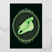 Victoriaans  Groene Nightmare Halloween Party Folie Uitnodiging (Achterkant)