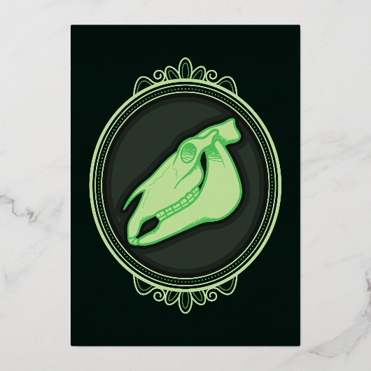 Victoriaans  Groene Nightmare Halloween Party Folie Uitnodiging (Achterkant)