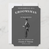 Victoriaans  Groomsman Kaart (Voorkant)