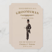 Victoriaans  Groomsman Kaart (Voorkant / Achterkant)