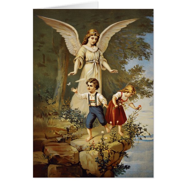 Victoriaans Guardian Angel en kinderen (Voorkant)