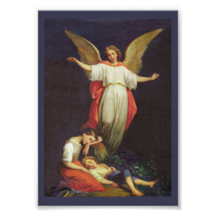 Victoriaans Guardian Angel Foto Afdruk