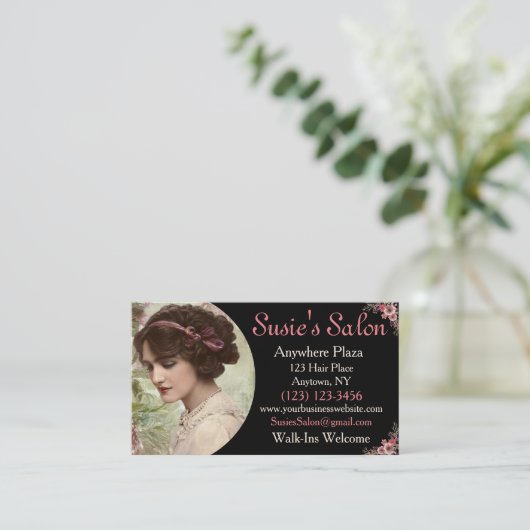 Victoriaans  Hair Salon Beauty Visitekaartje (Staand voorkant)