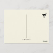  Victoriaans Halloween Black Cat en Pompoenen Briefkaart (Achterkant)