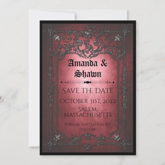 Victoriaans Halloween Fantasy Save The Date (Voorkant)