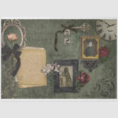 Victoriaans Halloween Funerary Memorabilia Ephemer Tissuepapier (Voorkant)