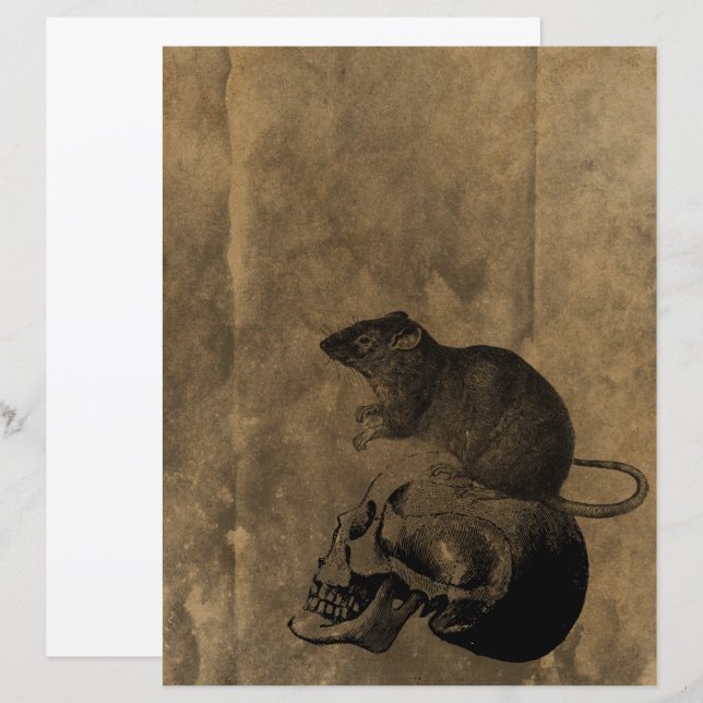 Victoriaans Halloween Gothic Mouse Scrapbook (Voorkant / Achterkant)