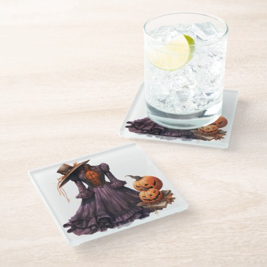VICTORIAANS HALLOWEEN KLEDING GLAZEN ONDERZETTER (Schuin)