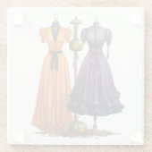 VICTORIAANS HALLOWEEN KLEDING GLAZEN ONDERZETTER (Achterkant)