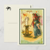  Victoriaans halloween meisje in een Witch Dress Briefkaart (Voorkant / Achterkant)