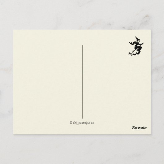  Victoriaans halloween meisje in een Witch Dress Briefkaart (Achterkant)