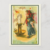  Victoriaans halloween meisje in een Witch Dress Briefkaart (Voorkant)