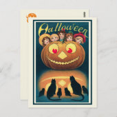  Victoriaans Halloween Spooky Jack o'Lantern Briefkaart (Voorkant / Achterkant)