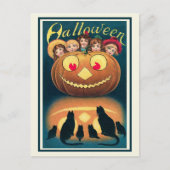  Victoriaans Halloween Spooky Jack o'Lantern Briefkaart (Voorkant)