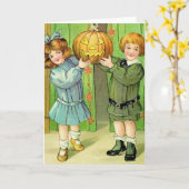 Victoriaans Halloween Wenskaart Kaart (Gele Bloem)