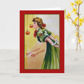 Victoriaans Halloween Wenskaart Kaart (Gele Bloem)