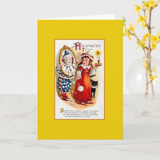 Victoriaans Halloween Wenskaart Kaart (Gele Bloem)