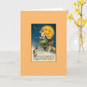 Victoriaans Halloween Wenskaart Kaart (Gele Bloem)