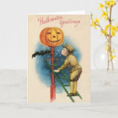 Victoriaans Halloween Wenskaart Kaart (Gele Bloem)