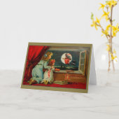 Victoriaans Halloween Witch Wenskaart Kaart (Gele Bloem)