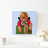 Victoriaans handelskaart: De Castorolie van de Vierkante Klok (Huis)