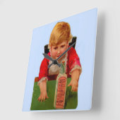 Victoriaans handelskaart: De Castorolie van de Vierkante Klok (Hoek)