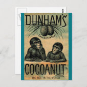 Victoriaans handelskaart: Dunham's Cocoanut Briefkaart (Voorkant / Achterkant)