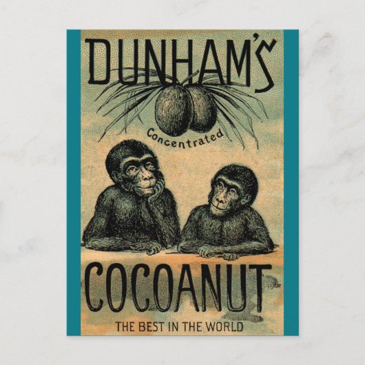 Victoriaans handelskaart: Dunham's Cocoanut Briefkaart (Voorkant)