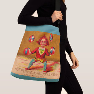 Victoriaans handelskaart juggler Darlington, Runk  Crossbody Tas