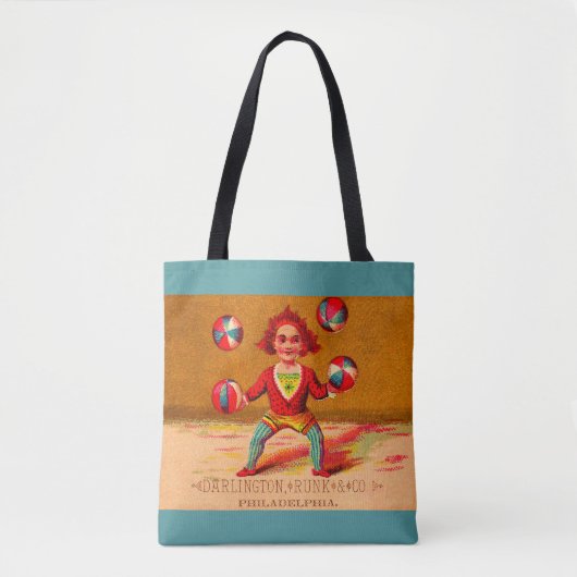 Victoriaans handelskaart juggler Darlington, Runk Tote Bag (Voorkant)