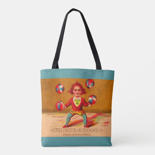 Victoriaans handelskaart juggler Darlington, Runk  Tote Bag (Achterkant)
