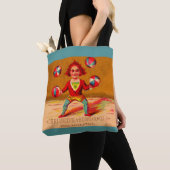 Victoriaans handelskaart juggler Darlington, Runk Tote Bag (Dichtbij)