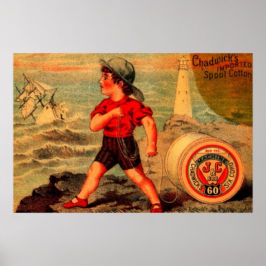 Victoriaans handelskaart Katoen Spool van Chadwick Poster (Voorkant)