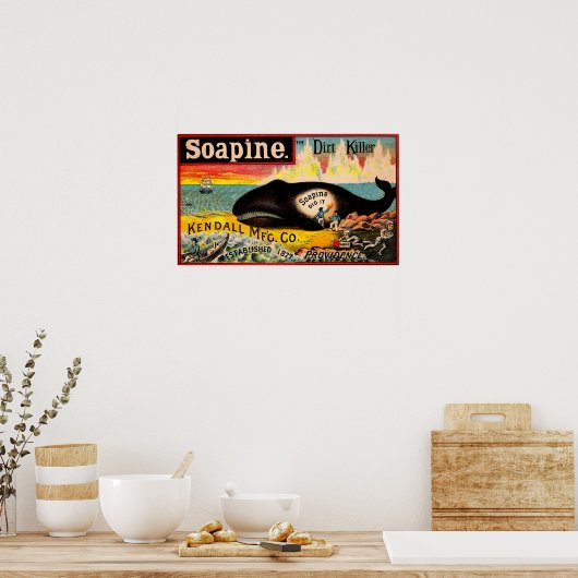 Victoriaans handelskaart Soapine the Dirt Killer Poster (Keuken)