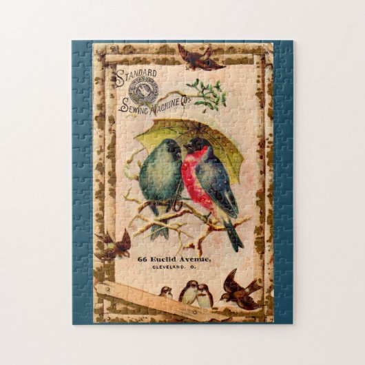 Victoriaans handelskaart Standaard naaimachine Co. Legpuzzel (Verticaal)