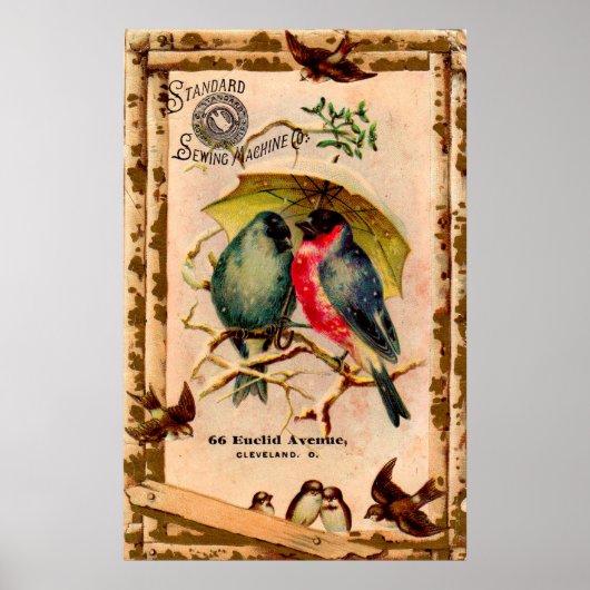 Victoriaans handelskaart Standaard naaimachine Co. Poster (Voorkant)