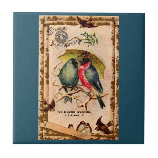 Victoriaans handelskaart Standaard naaimachine Co. Tegeltje (Voorkant)