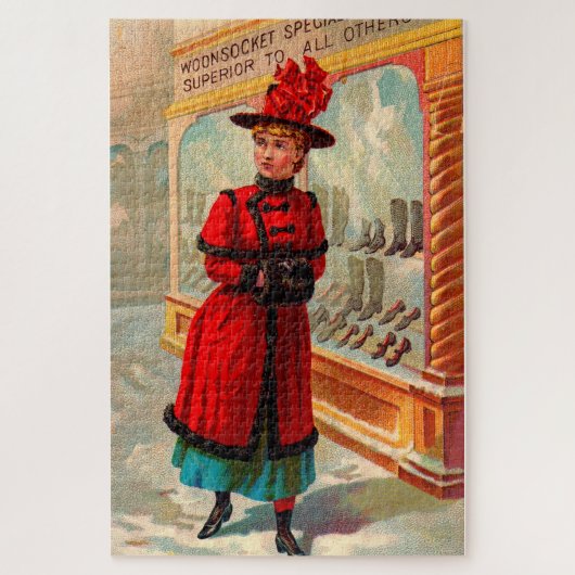 Victoriaans handelskaart: Woonsocket-specificaties Legpuzzel (Verticaal)