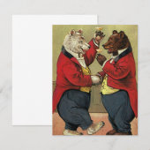  Victoriaans Happy, Gay, dansende Beren (Voorkant / Achterkant)