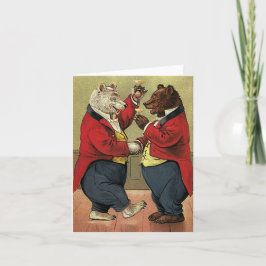  Victoriaans Happy, Gay, dansende Beren Kaart