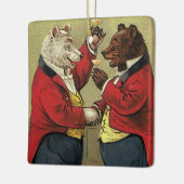 Victoriaans Happy, Gay, dansende Beren Keramisch Ornament (Links)