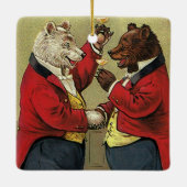 Victoriaans Happy, Gay, dansende Beren Keramisch Ornament (Achterkant)