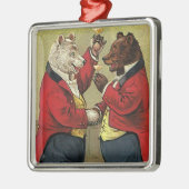  Victoriaans Happy, Gay, dansende Beren Metalen Ornament (Links)