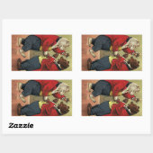  Victoriaans Happy, Gay, dansende Beren Rechthoekige Sticker (Vel)