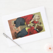  Victoriaans Happy, Gay, dansende Beren Rechthoekige Sticker (Envelop)