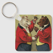  Victoriaans Happy, Gay, dansende Beren Sleutelhanger (Voorkant)