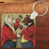  Victoriaans Happy, Gay, dansende Beren Sleutelhanger (Achterkant)