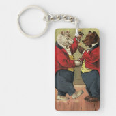  Victoriaans Happy, Gay, dansende Beren Sleutelhanger (Voorkant)